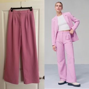 Like New Abercrombie & Fitch Pink High-Waisted Sloane Tailored Pants/Trousers